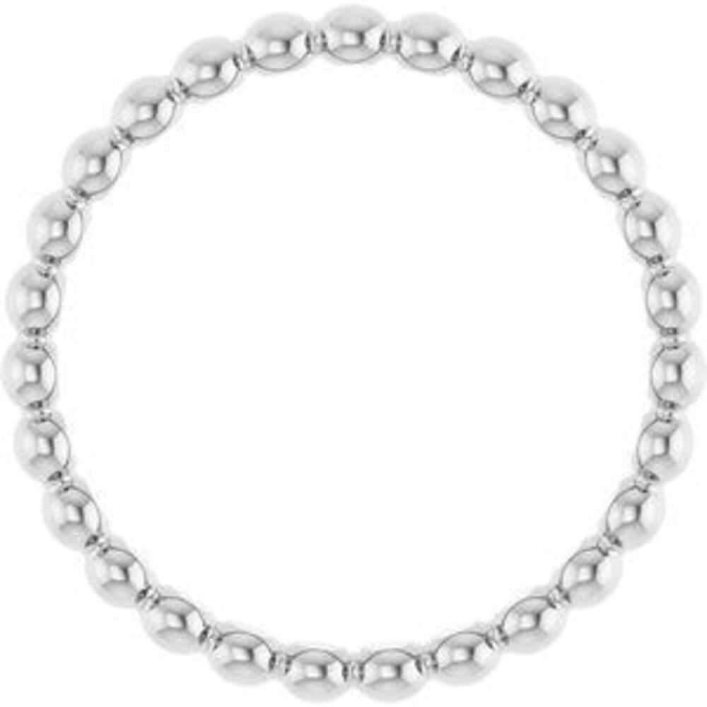 Sterling Silver Beaded Stackable Ring - image 2